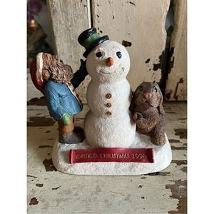 Tom Clark Cairn Christmas 1998 Figurine Vintage Marked Gnome Snowman Rabbit